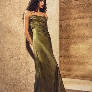 Aje, brand new, deep olive green long cocktail or formal dress, US size 2